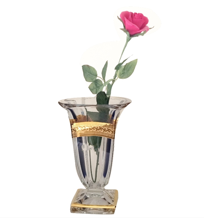 Váza so zlatým lemom Magma 33cm D374
