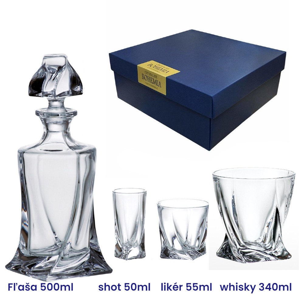Quadro likér set fľaša+poháre 55ml (1+6ks)